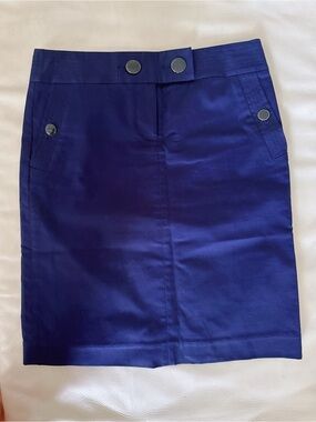 J. Crew Deep Navy Button-Accent Pencil Skirt